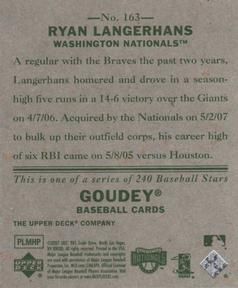 2007 Upper Deck Goudey #163 Ryan Langerhans Back
