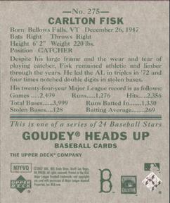 2007 Upper Deck Goudey #275 Carlton Fisk Back