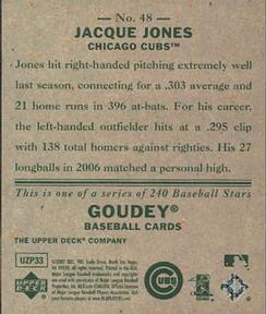 2007 Upper Deck Goudey #48 Jacque Jones Back