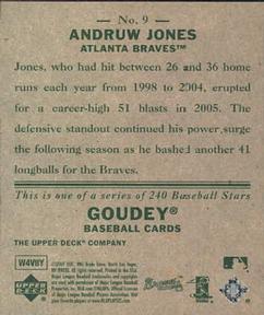 2007 Upper Deck Goudey #9 Andruw Jones Back