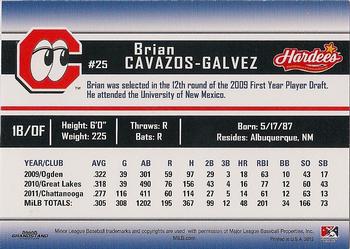 2012 Grandstand Chattanooga Lookouts #NNO Brian Cavazos-Galvez Back