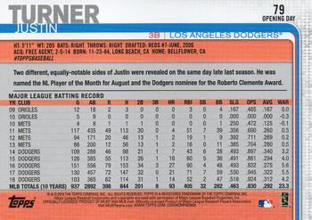 2019 Topps Opening Day - Purple #79 Justin Turner Back