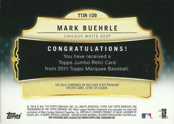 2011 Topps Marquee - Titanic Threads Red #TTJR-109 Mark Buehrle Back