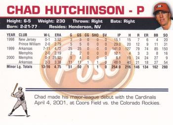 2001 Post Memphis Redbirds #NNO Chad Hutchinson Back