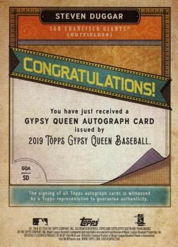 2019 Topps Gypsy Queen - Gypsy Queen Autographs #GQA-SD Steven Duggar Back