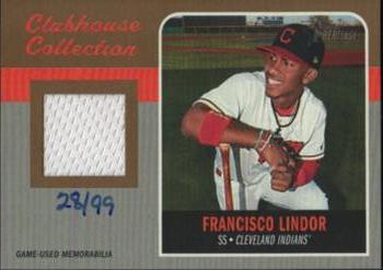 2019 Topps Heritage - Clubhouse Collection Relics Exclusive Gold #ECCR-FL Francisco Lindor Front