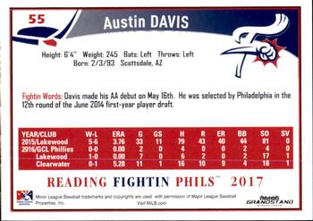 2017 Grandstand Reading Fightin Phils Update #NNO Austin Davis Back