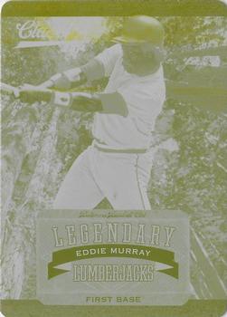 2014 Panini Classics - Legendary Lumberjacks Printing Plates Yellow #9 Eddie Murray Front