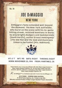2019 Panini Diamond Kings - Framed Plum #19 Joe DiMaggio Back