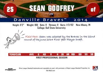 2014 Grandstand Danville Braves #NNO Sean Godfrey Back