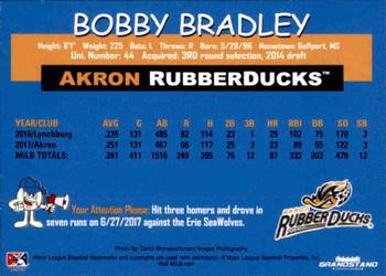 2018 Grandstand Akron RubberDucks #NNO Bobby Bradley Back