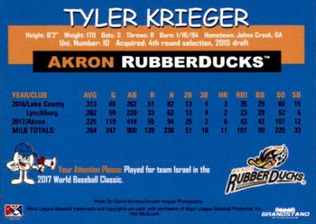 2018 Grandstand Akron RubberDucks #NNO Tyler Krieger Back