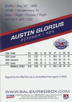2018 Choice Salem Red Sox #05 Austin Glorius Back