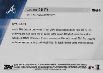 2019 Topps Now - Moment of the Week #MOW-9 Austin Riley Back