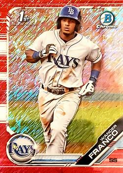 2019 Bowman - Chrome Prospects Red Shimmer Refractor #BCP-100 Wander Franco Front
