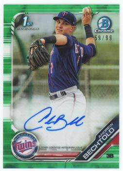 2019 Bowman - Chrome Prospect Autographs Green Refractor #CPA-ABE Andrew Bechtold Front