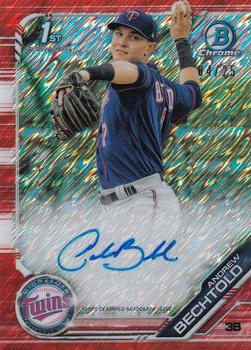 2019 Bowman - Chrome Prospect Autographs Orange Shimmer Refractor #CPA-ABE Andrew Bechtold Front