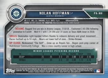 2019 Bowman - Prospect Autographs Gold #PA-NH Nolan Hoffman Back