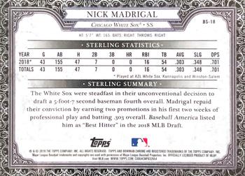 2019 Bowman - Bowman Sterling Continuity Atomic Refractors #BS-18 Nick Madrigal Back