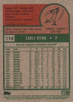 2019 Topps Archives #114 Early Wynn Back