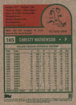 2019 Topps Archives #165 Christy Mathewson Back