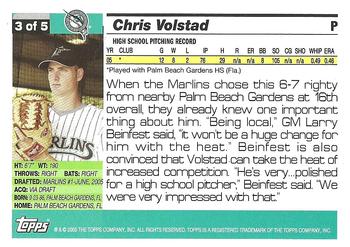 2005 Topps - Draft Picks #3 Chris Volstad Back