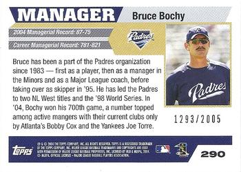 2005 Topps - Gold #290 Bruce Bochy Back