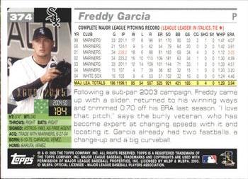 2005 Topps - Gold #374 Freddy Garcia Back