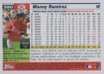 2005 Topps - Gold #390 Manny Ramirez Back