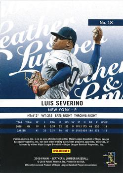 2019 Panini Leather & Lumber #18 Luis Severino Back