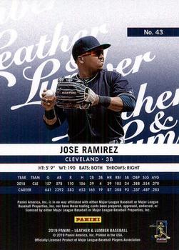 2019 Panini Leather & Lumber #43 Jose Ramirez Back