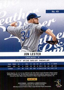 2019 Panini Leather & Lumber #49 Jon Lester Back