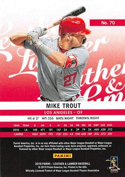 2019 Panini Leather & Lumber #70 Mike Trout Back
