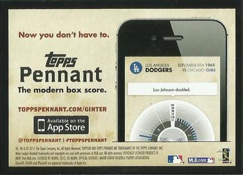 2012 Topps - Pennant Ads #NNO Los Angeles Dodgers Back