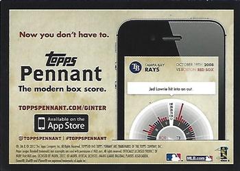 2012 Topps - Pennant Ads #NNO Tampa Bay Rays Back