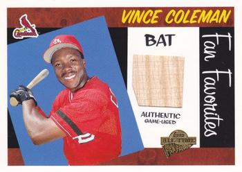 2005 Topps All-Time Fan Favorites - Relics #FFR-VC Vince Coleman Front