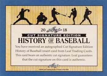 2018 Leaf Cut Signature History of Baseball Edition #NNO Gaylord Perry Back
