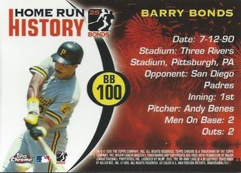 2005 Topps Chrome Updates & Highlights - Barry Bonds Home Run History #BB100 Barry Bonds Back
