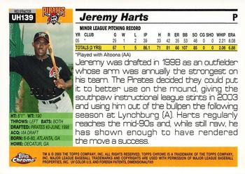 2005 Topps Chrome Updates & Highlights - Red X-Fractors #UH139 Jeremy Harts Back