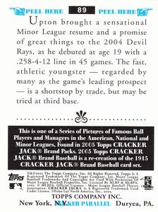 2005 Topps Cracker Jack - Mini Stickers #89 B.J. Upton Back