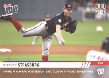 2019 Topps Now - Card of the Month #M-OCT Stephen Strasburg Front