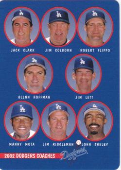 2002 Keebler Los Angeles Dodgers SGA #28 Coaches (Jack Clark / Jim Colborn / Robert Flippo / Glenn Hoffman / Jim Lett / Manny Mota / Jim Riggleman / John Shelby) Front