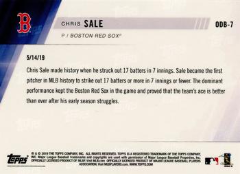2019 Topps Now Road to Opening Day Bonus #ODB-7 Chris Sale Back