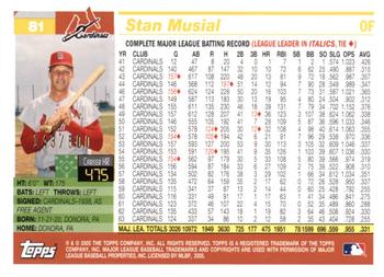2005 Topps Retired Signature Edition - Gold #81 Stan Musial Back