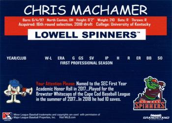 2018 Grandstand Lowell Spinners #NNO Chris Machamer Back