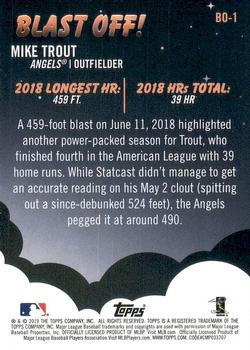 2019 Topps Big League - Blast Off! #BO-1 Mike Trout Back