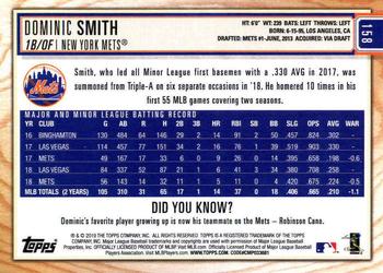 2019 Topps Big League - Gold #158 Dominic Smith Back