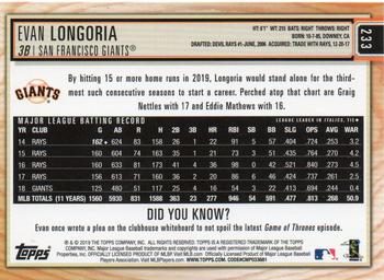 2019 Topps Big League - Gold #233 Evan Longoria Back