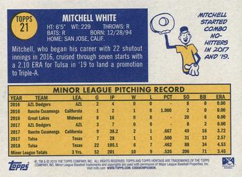 2019 Topps Heritage Minor League #21 Mitchell White Back