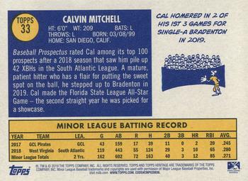 2019 Topps Heritage Minor League #33 Cal Mitchell Back